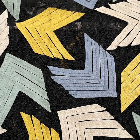 NWOT Caban Romantic Luxury Made in Italy Leather X mesh Coat - Picture 5 of 16